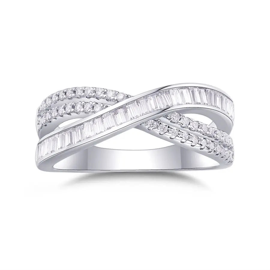 sterling silver jewelry - 925 Silver Silver Jewelry SLM0102R-White-6 open view