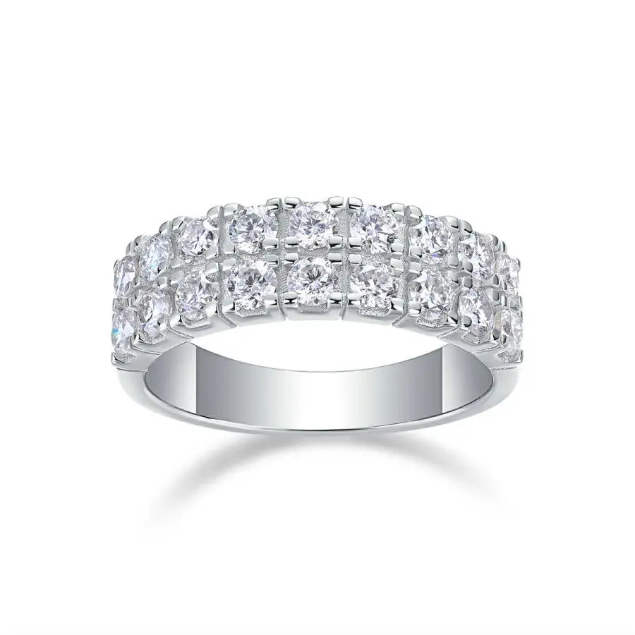sterling silver jewelry - 925 Silver Ring SLM0121R-White-6 front view