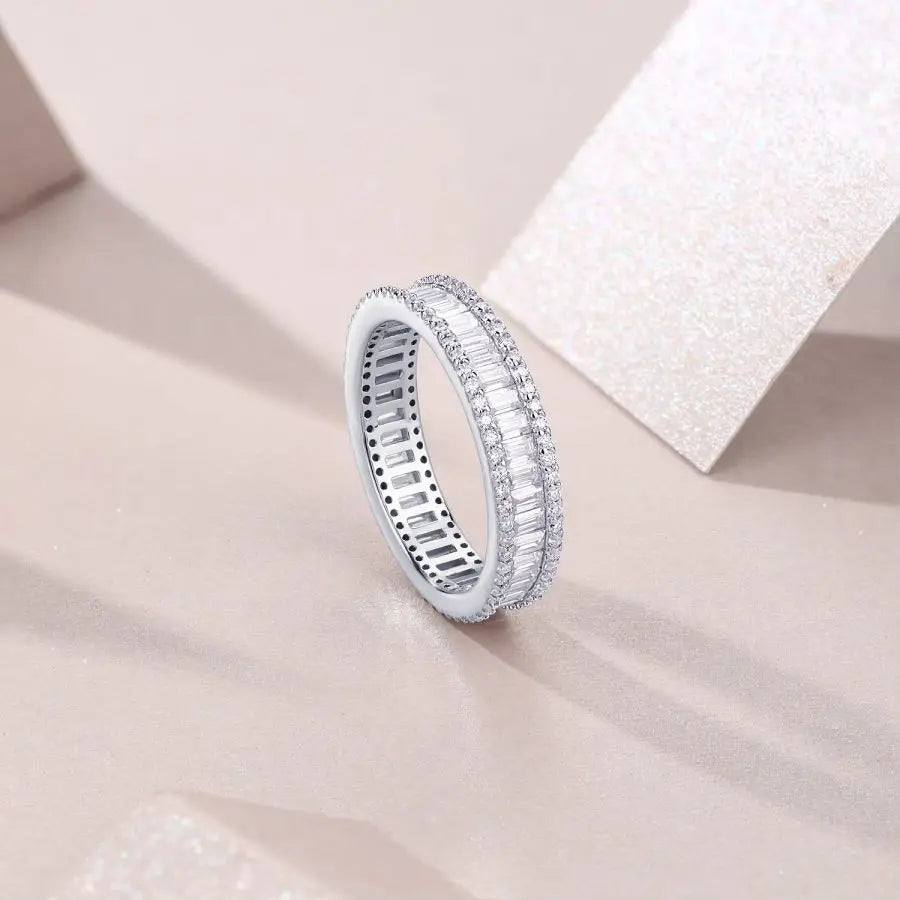 sterling silver jewelry - 925 Silver Rings SLM0101R-White-6 product view 05