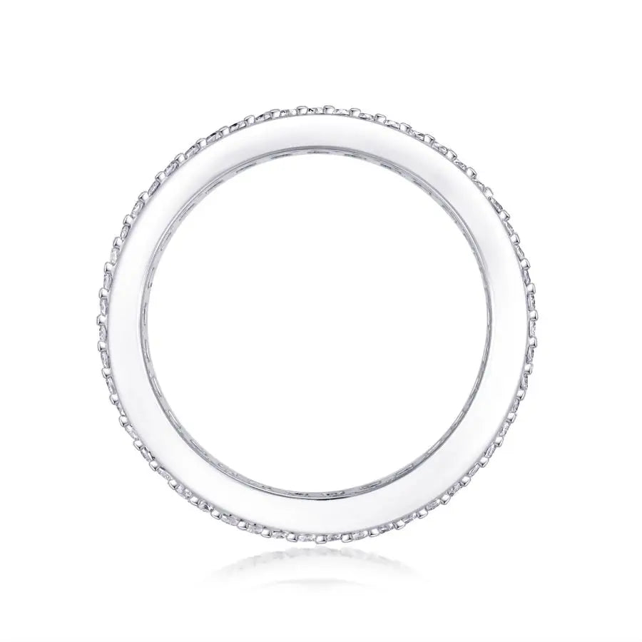 sterling silver jewelry - 925 Silver Rings SLM0101R-White-6 side view
