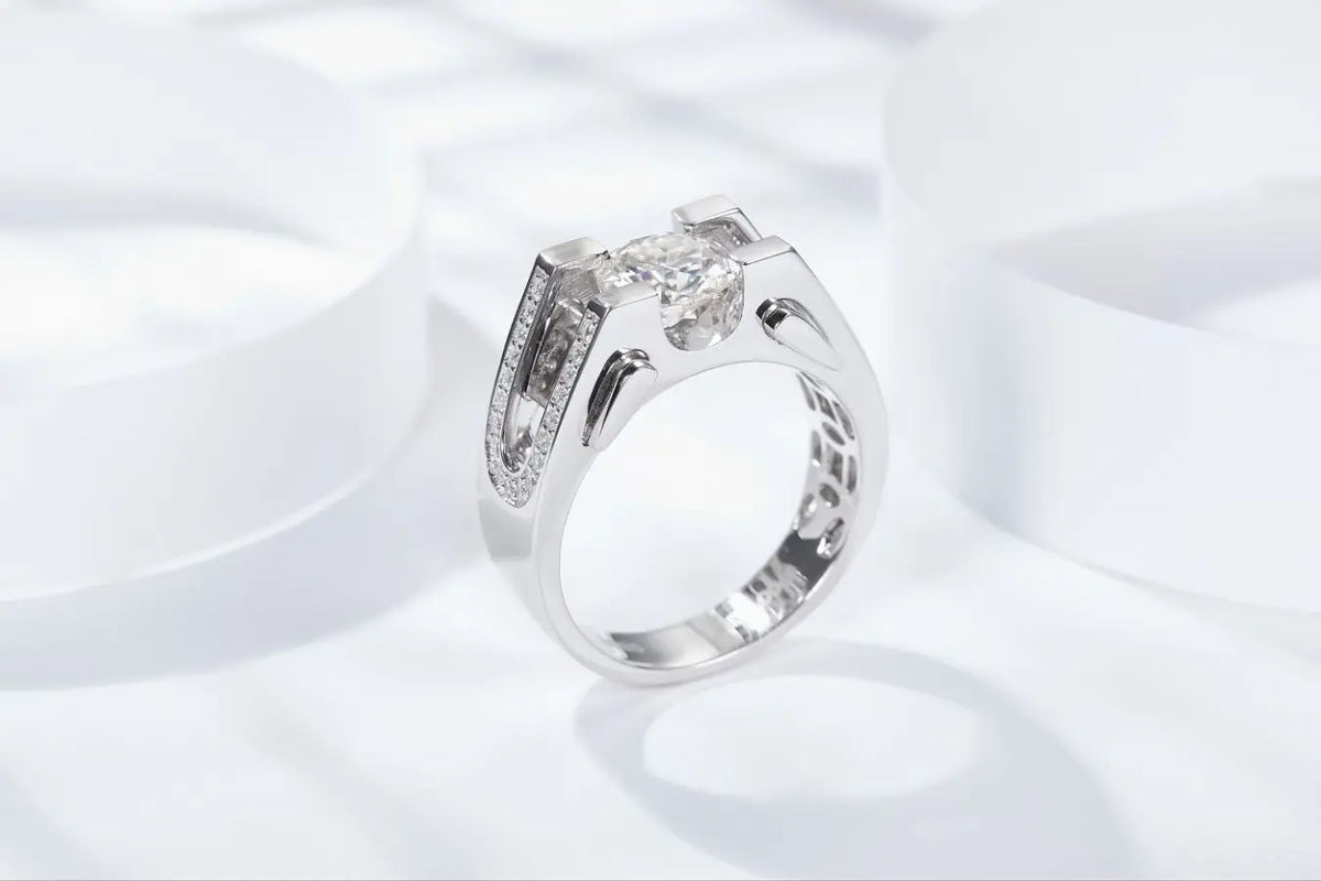 sterling silver jewelry - 925 Silver Ring SLM0058R-1CT-6 detail view