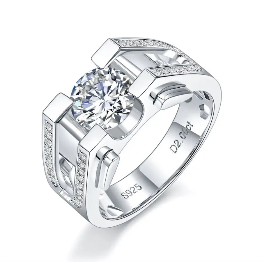 sterling silver jewelry - 925 Silver Ring SLM0058R-1CT-6 front view