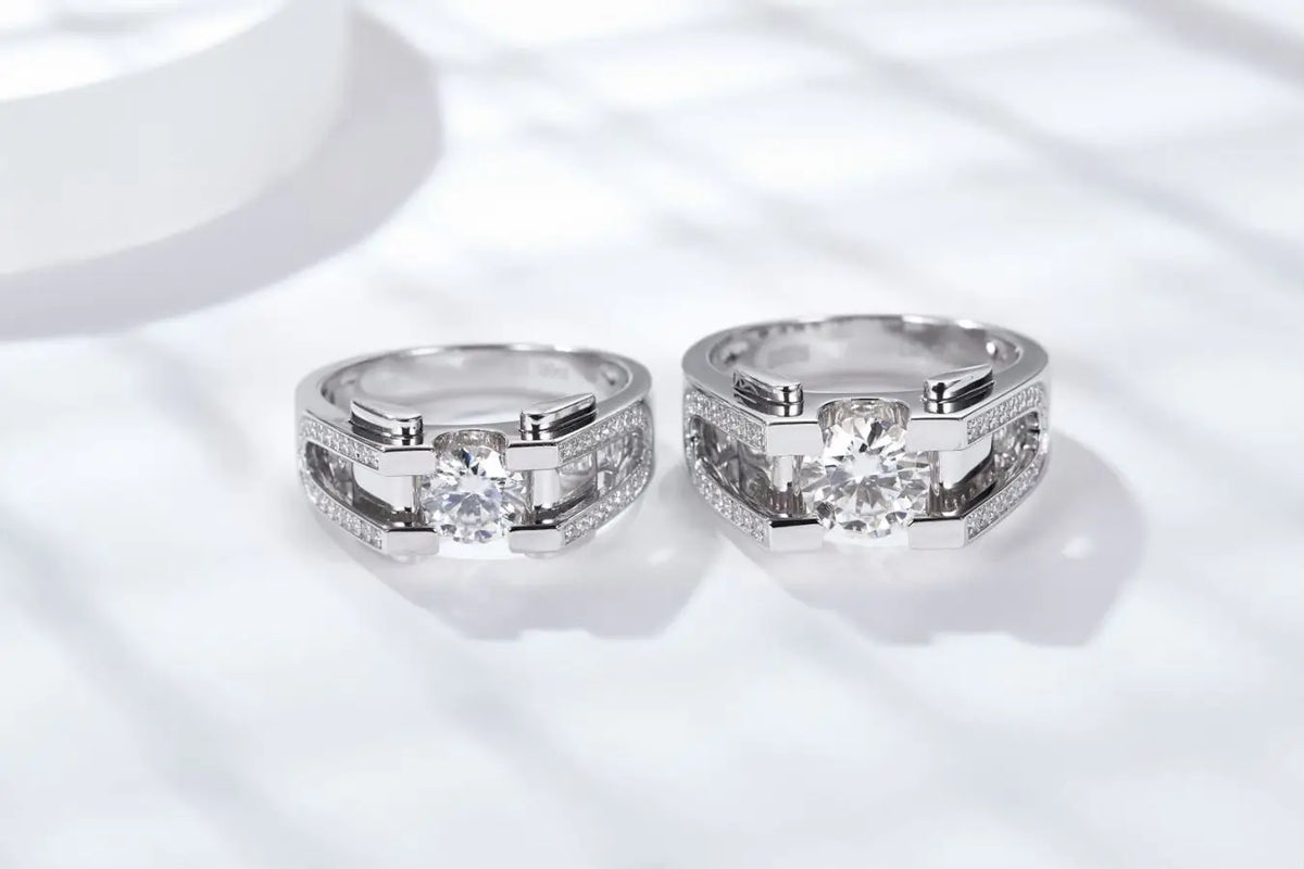 sterling silver jewelry - 925 Silver Ring SLM0058R-1CT-6 side view
