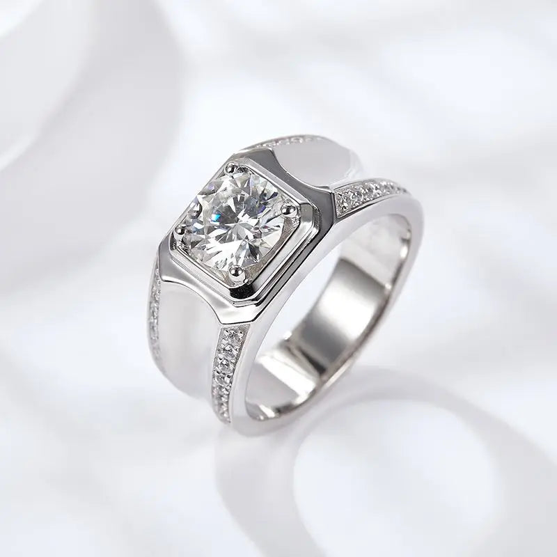 sterling silver jewelry - 925 Silver Ring SLM0063R-1CT-6 detail view