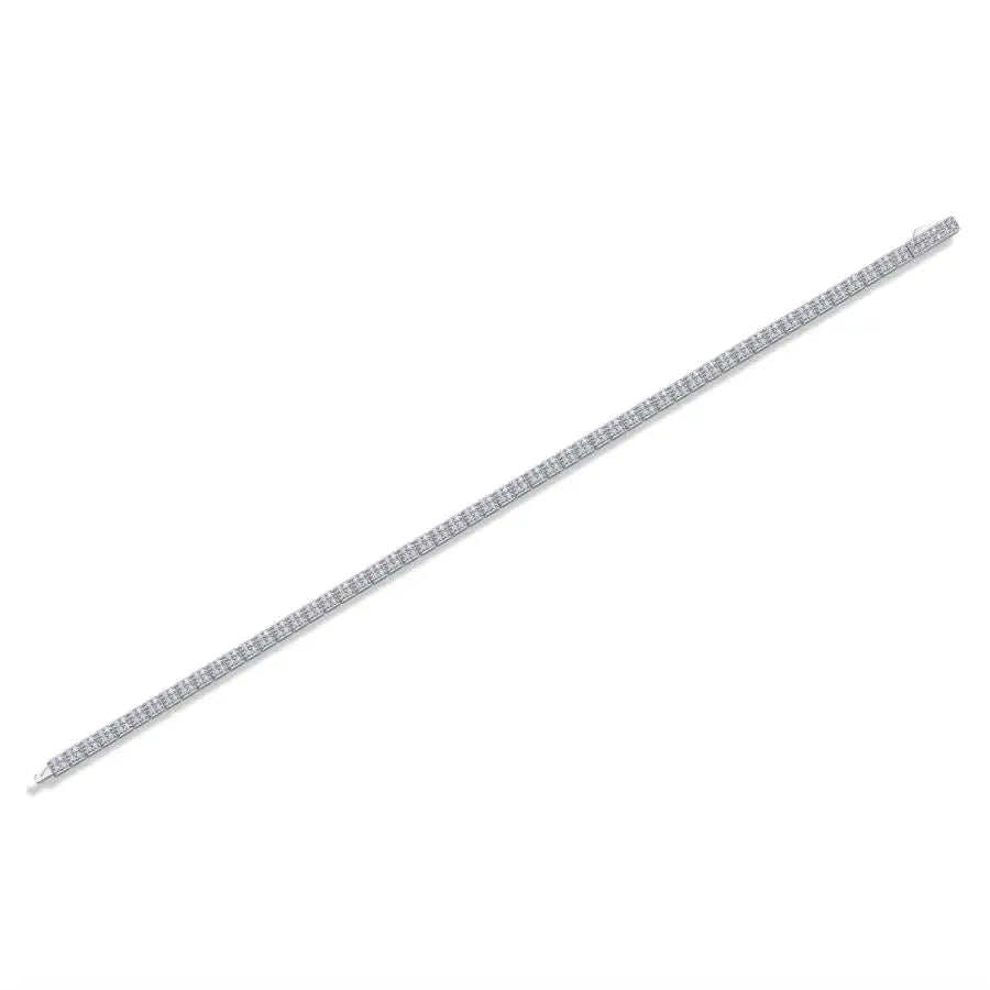 sterling silver jewelry - 925 Silver Bracelet SLM0023B-White-19cm open view