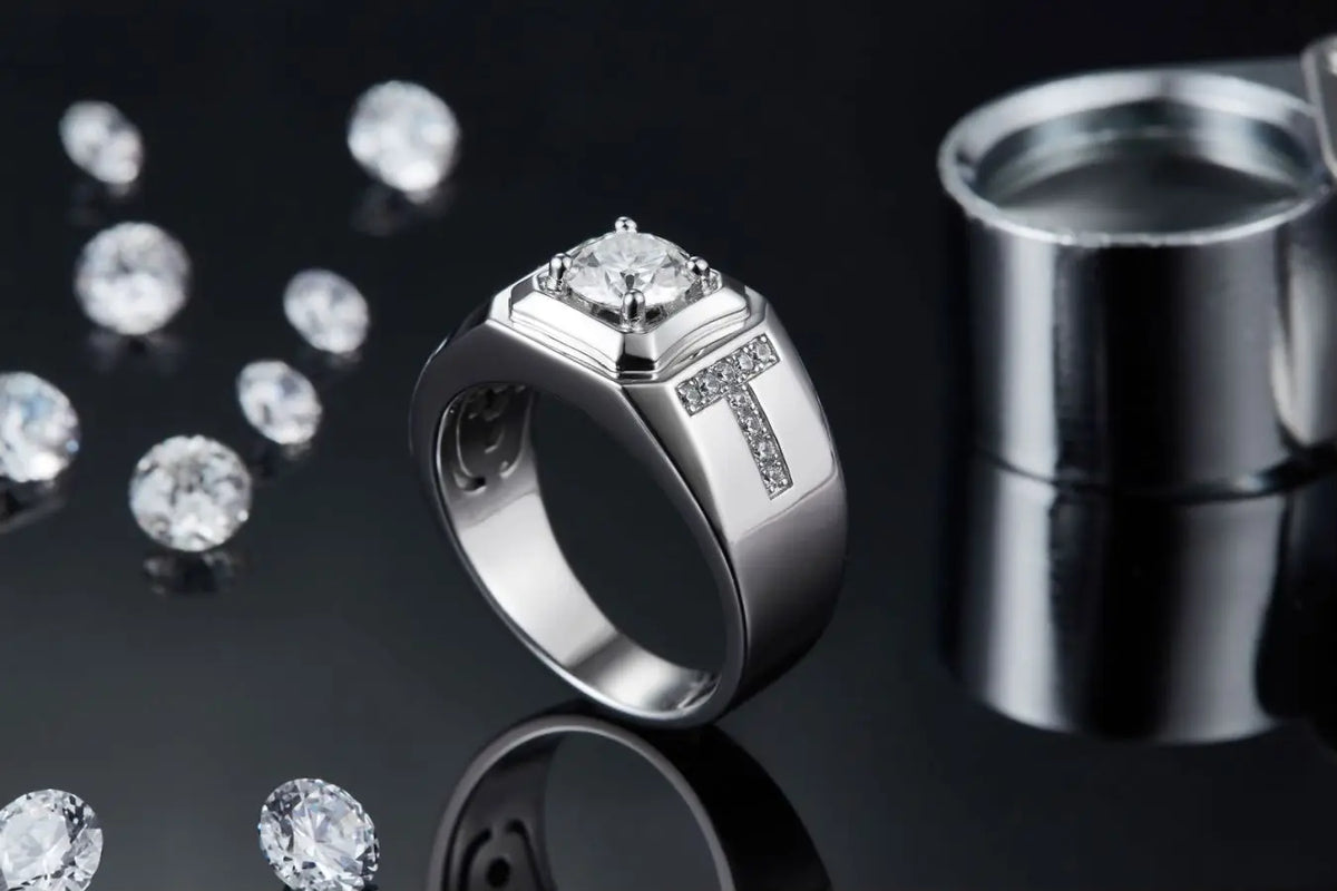 sterling silver jewelry - Silver Ring SLM0089R-White-6 detail view