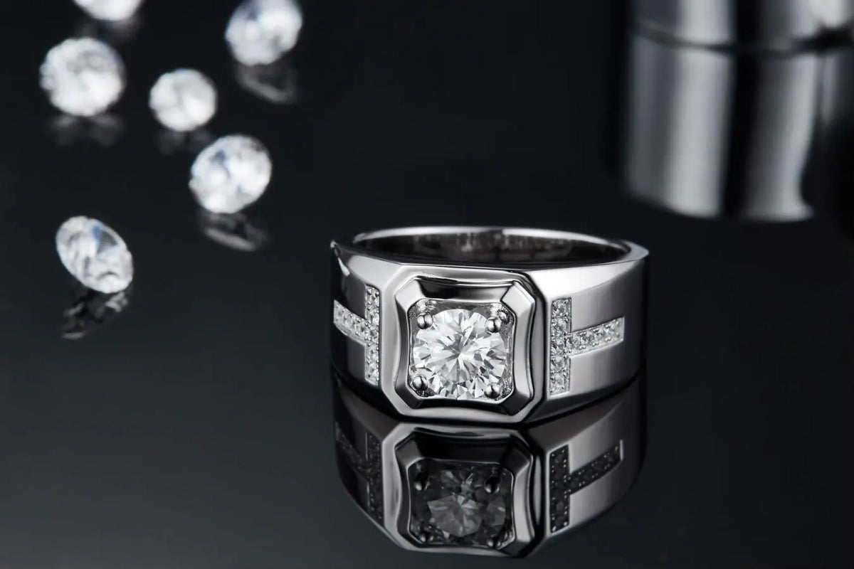 sterling silver jewelry - Silver Ring SLM0089R-White-6 product view 06