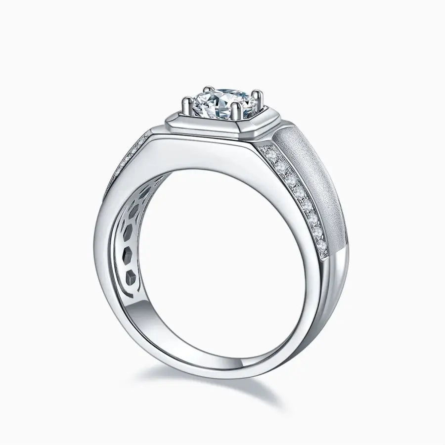 sterling silver jewelry - Silver Ring SLM0066R-silver-6 side view