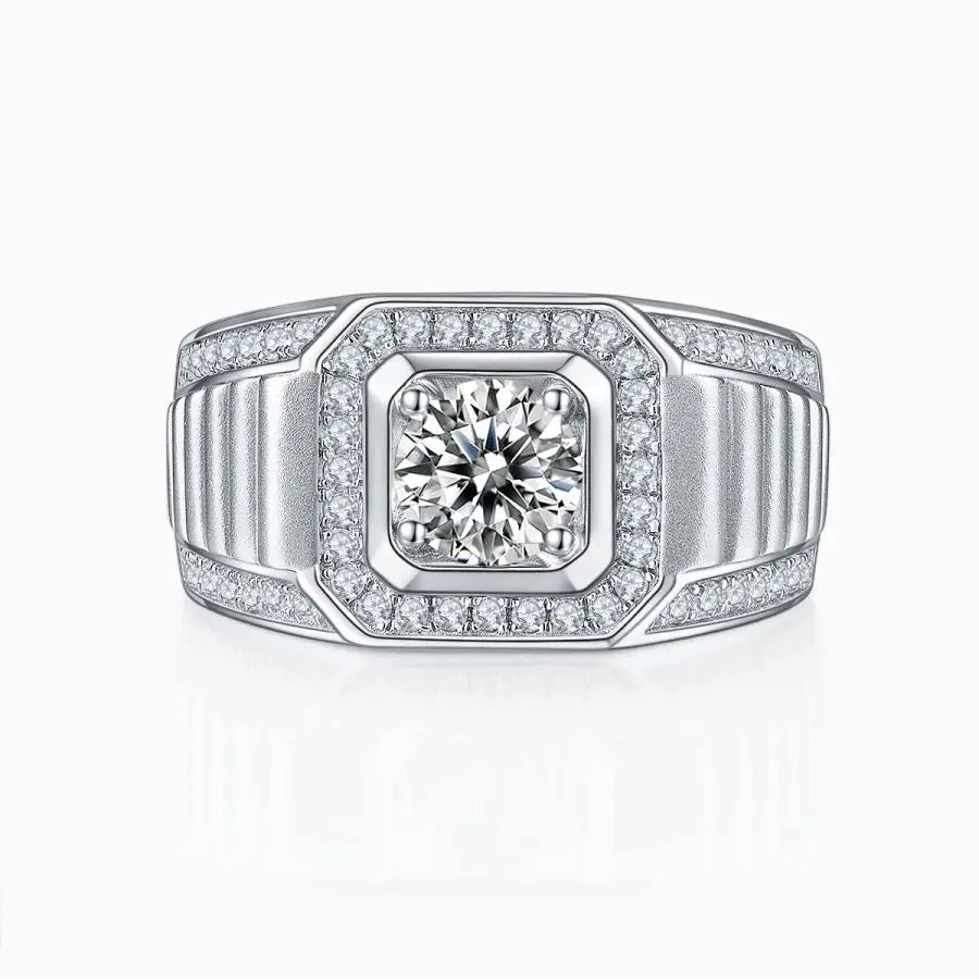 sterling silver jewelry - Silver Ring SLM0087R-White-6 side view