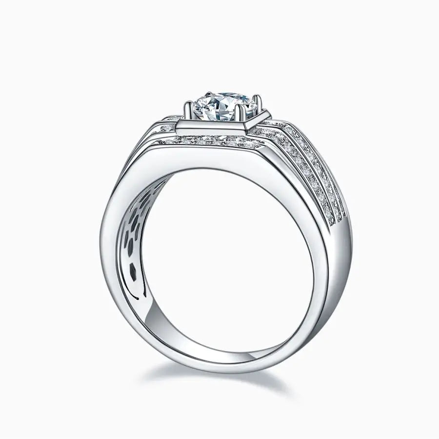 sterling silver jewelry - 925 Silver Ring SLM0083R-White-6 open view