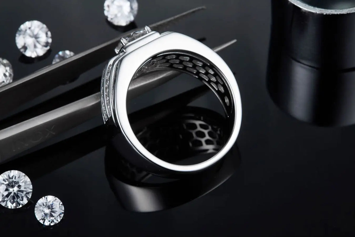 sterling silver jewelry - 925 Silver Ring SLM0083R-White-6 product view 05
