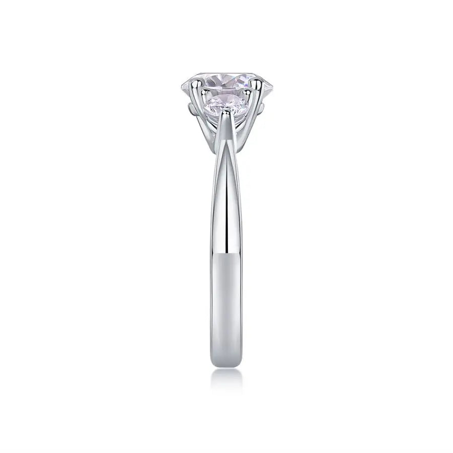 sterling silver jewelry - 925 Silver White Ring SLM0107R-White-6 open view