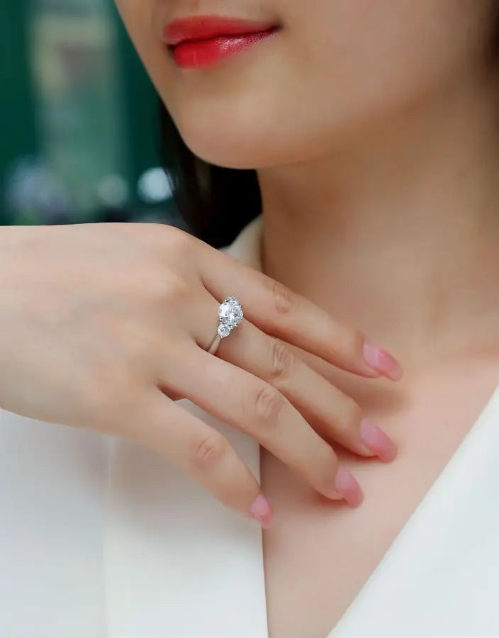 sterling silver jewelry - 925 Silver White Ring SLM0107R-White-6 product view 05