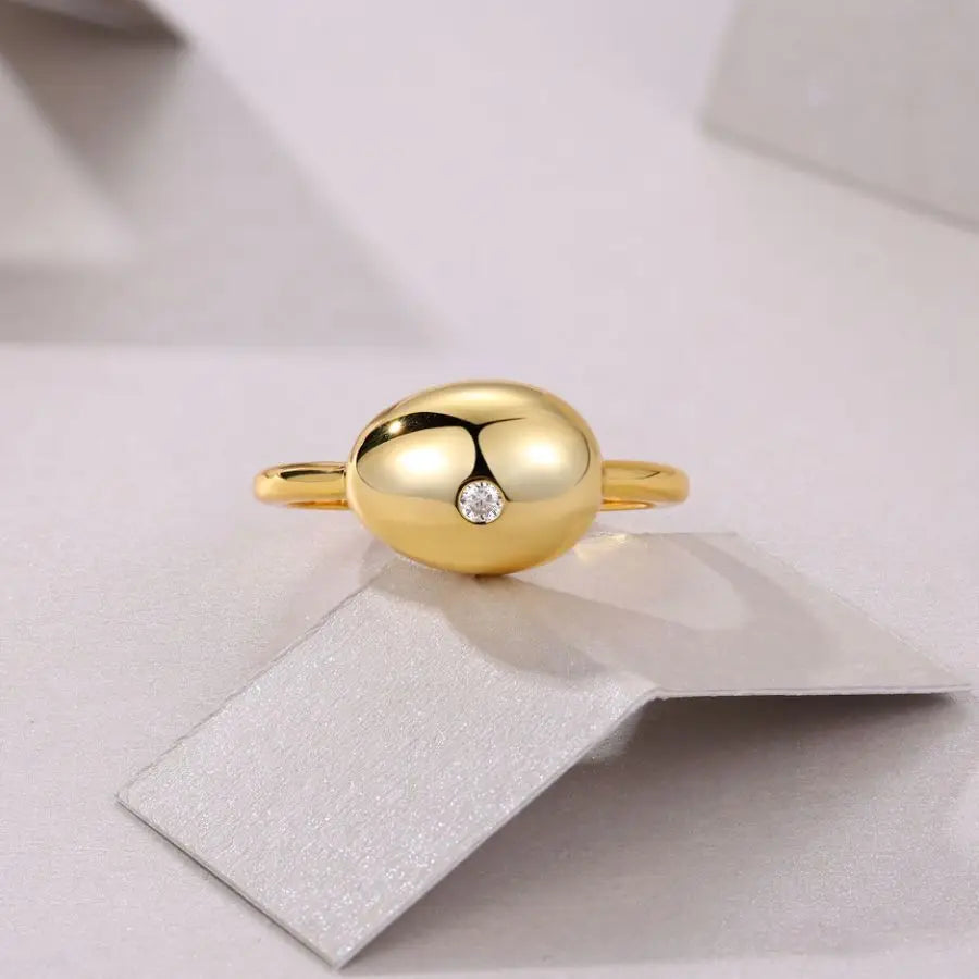 sterling silver jewelry - Silver Ring SLM0044R-Golden-6 detail view