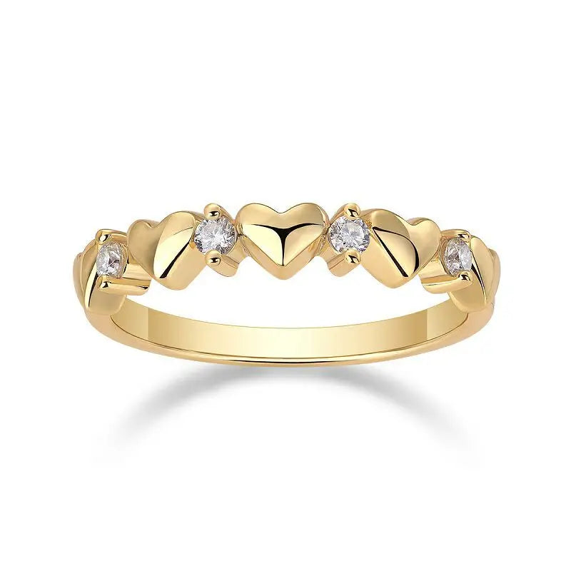 sterling silver jewelry - 925 Silver Gold Ring SLM0124R-Gold-9 open view