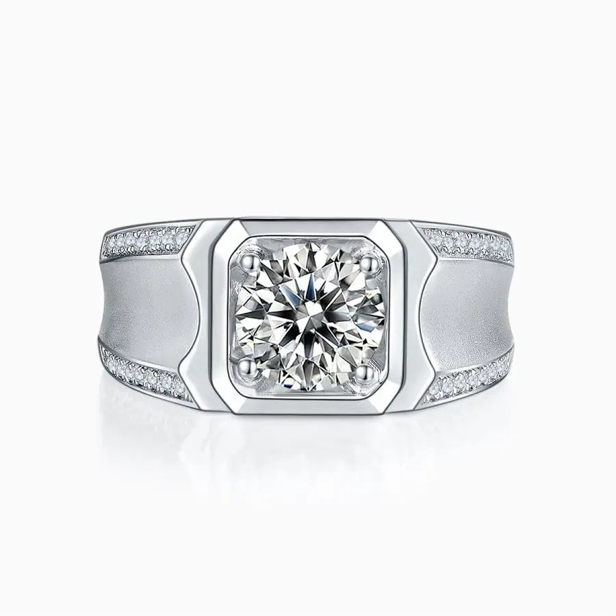 sterling silver jewelry - Silver Ring SLM0091R-silver-6 open view