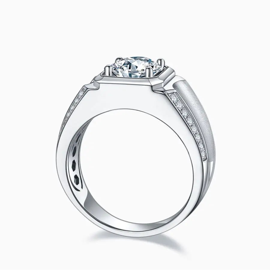 sterling silver jewelry - Silver Ring SLM0091R-silver-6 side view