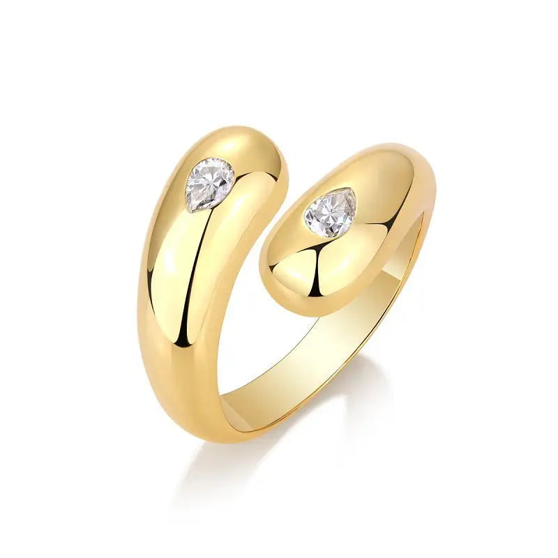 sterling silver jewelry - 3x4mm Silver Gold Ring SLM0045R-Golden-6 product view 07