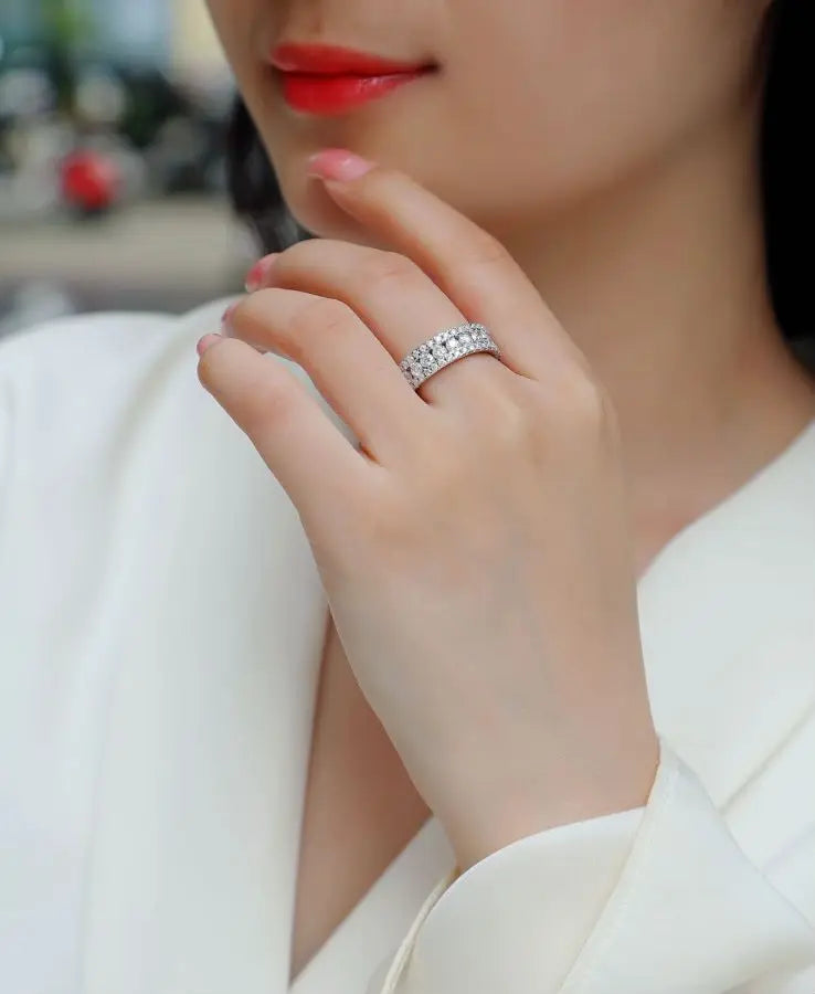 sterling silver jewelry - 100 Silver Ring SLM0095R-White-6 product view 05