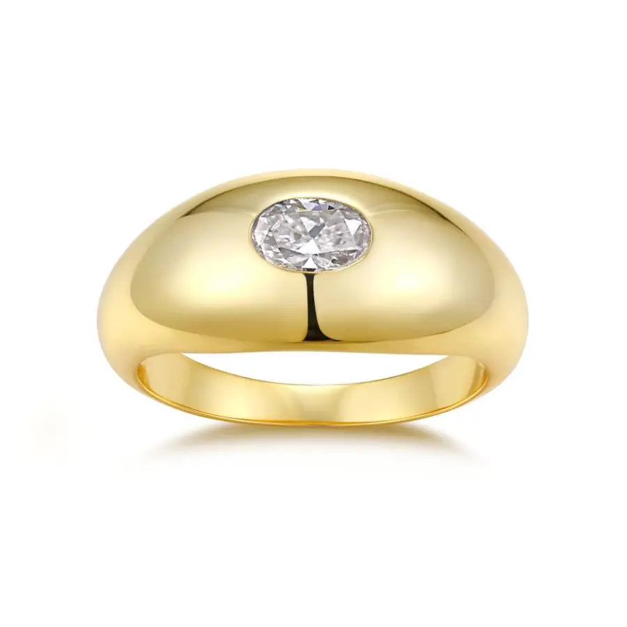 sterling silver jewelry - 4x6mm Gold Silver Ring SLM0046R-Golden-6 open view