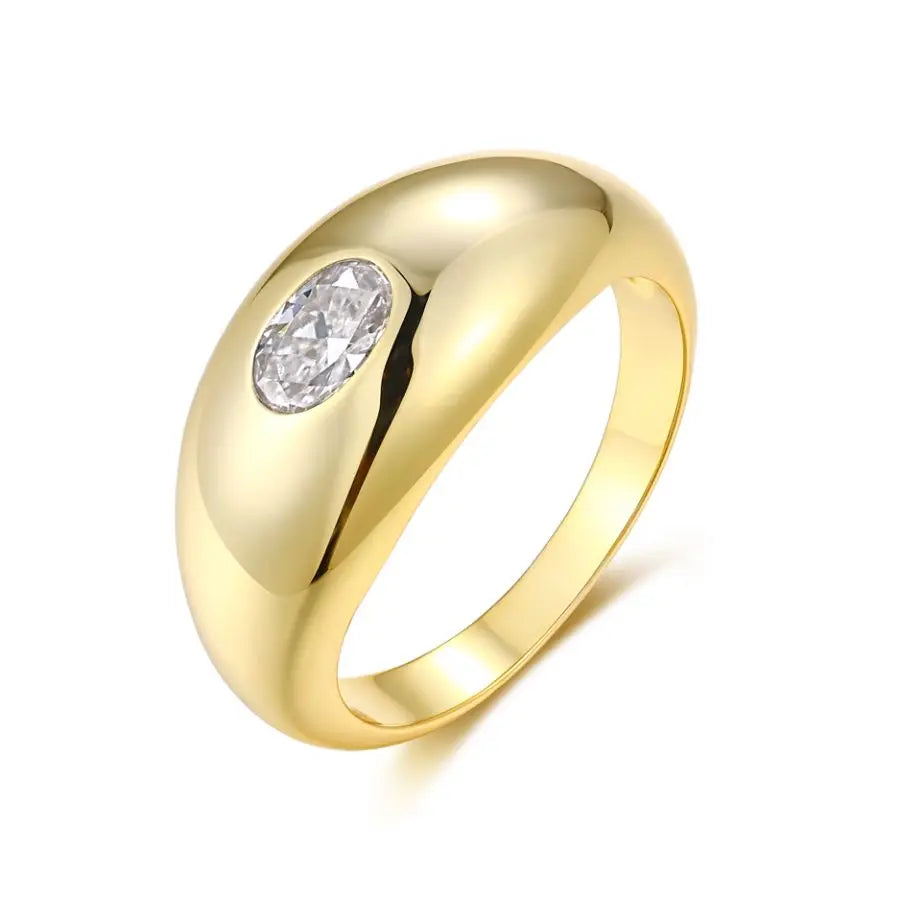 sterling silver jewelry - 4x6mm Gold Silver Ring SLM0046R-Golden-6 product view 07