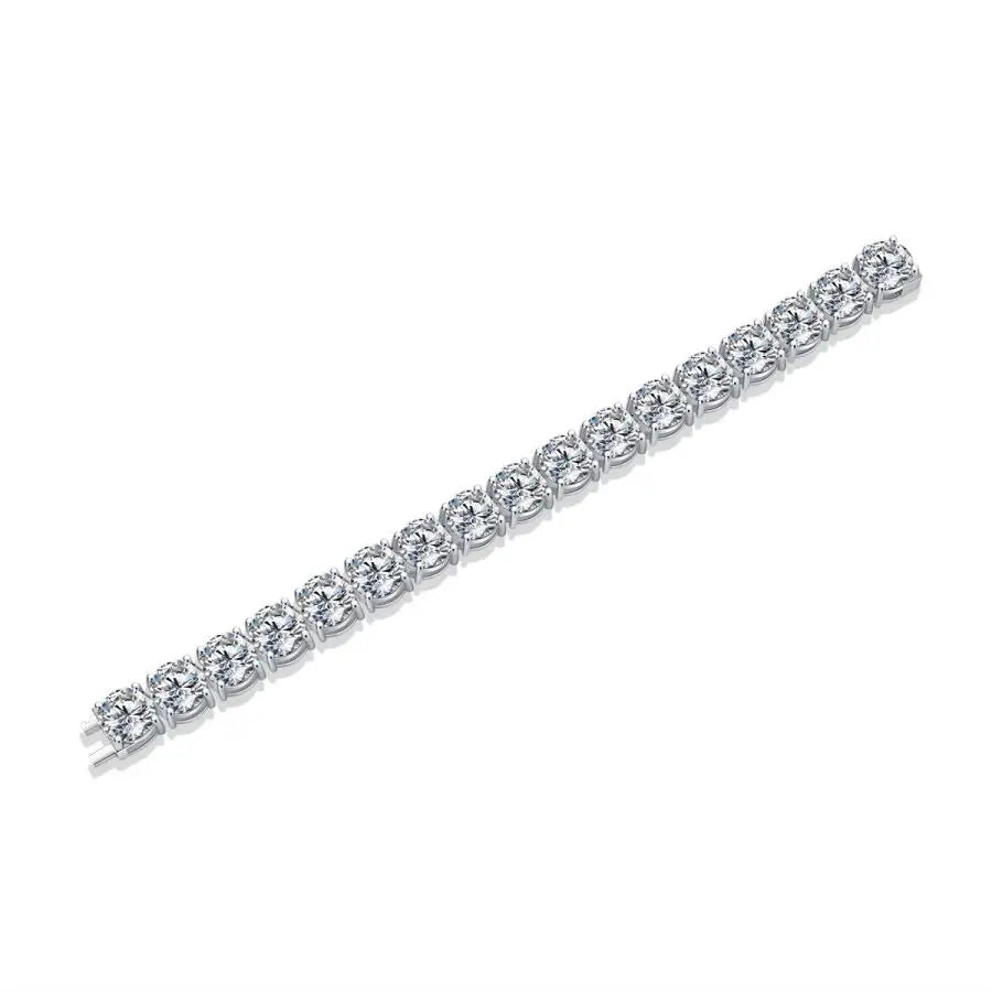 sterling silver jewelry - Bracelet SLM0014B-White-17cm open view