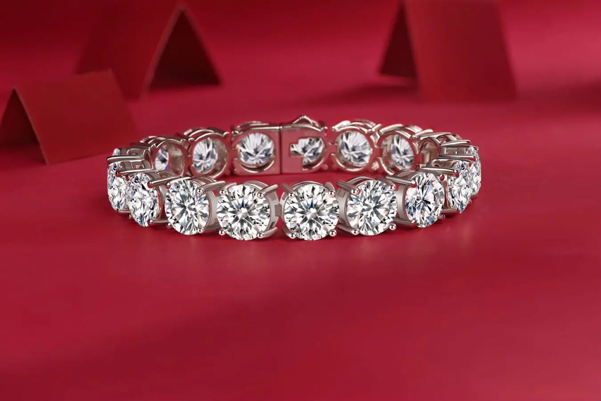 sterling silver jewelry - Bracelet SLM0014B-White-17cm side view