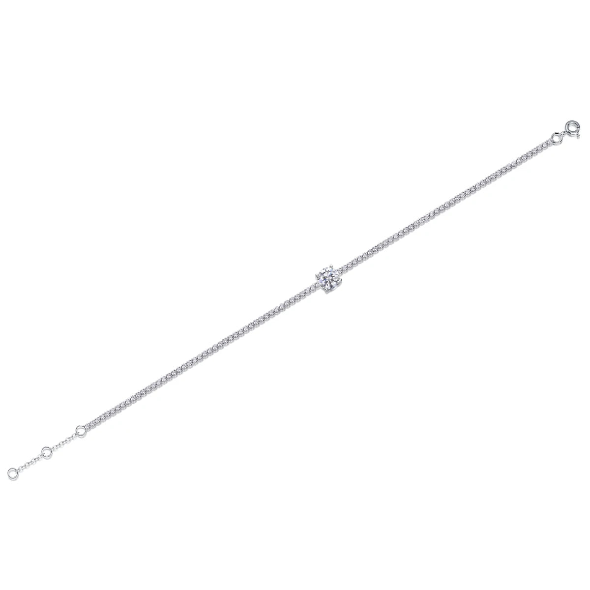 sterling silver jewelry - 925 Silver Gold Bracelet SLM0063B-silver-16.5cm detail view