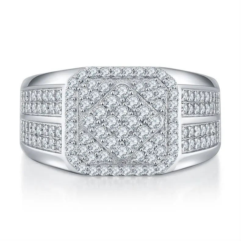 sterling silver jewelry - 925 Silver White Ring SLM0070R-silver-6 open view
