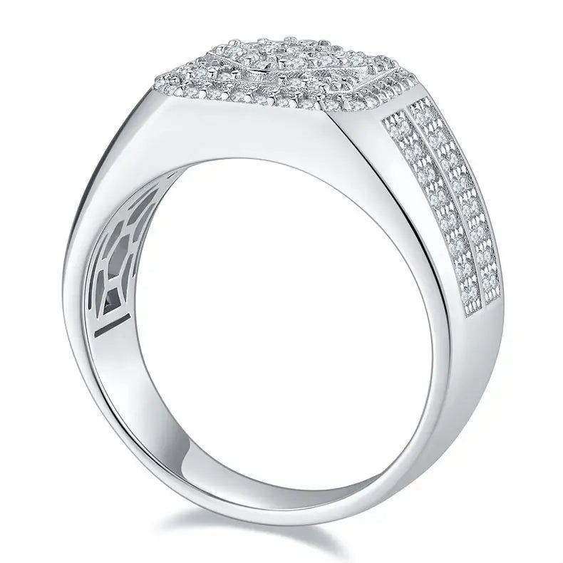 sterling silver jewelry - 925 Silver White Ring SLM0070R-silver-6 side view