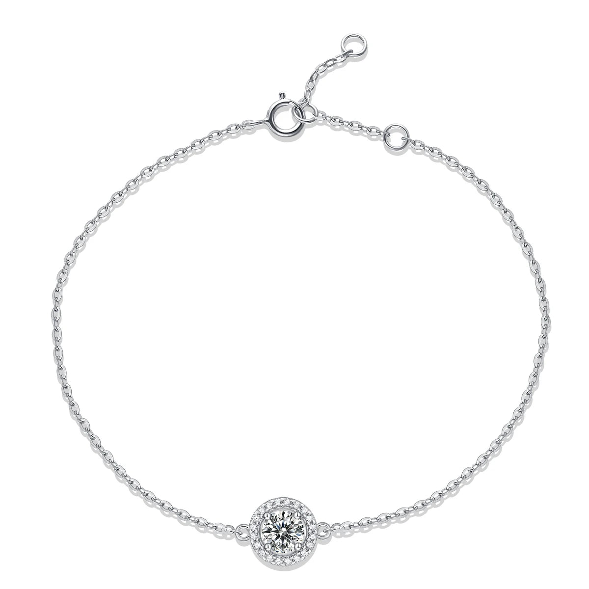 sterling silver jewelry - 925 Silver Bracelet SLM0048B-silver-19cm open view
