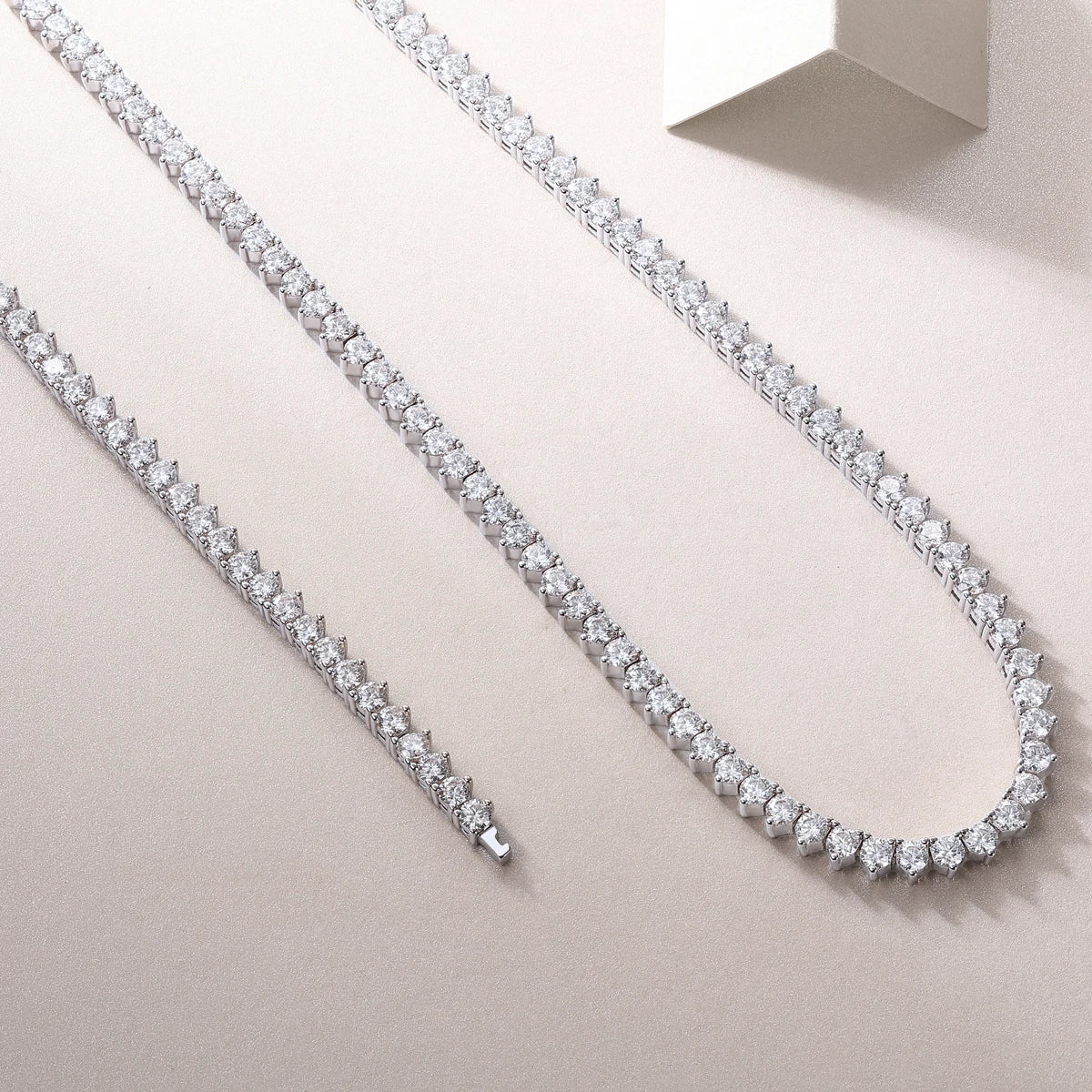 sterling silver jewelry - 925 Silver Bracelet SLM0043B-White-17cm/6.7in side view