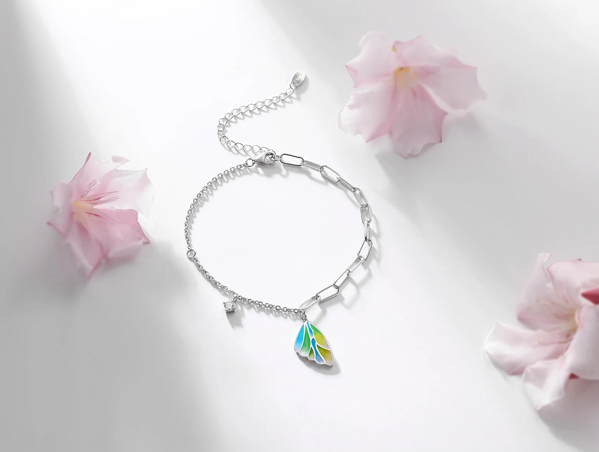 sterling silver jewelry - 925 Silver Bracelet SLM0046B-silver-19cm side view