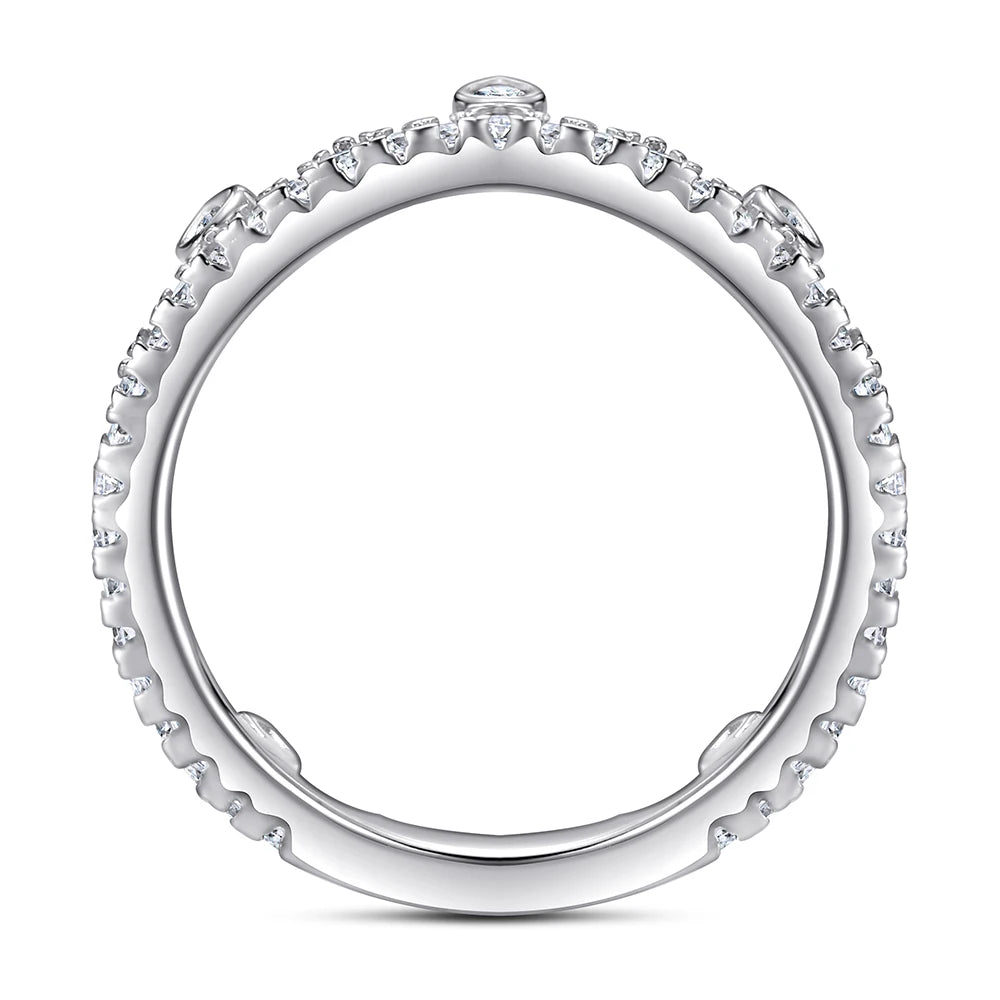 sterling silver jewelry - 925 Rose Gold Rings SLZ0045R-silver ring-6 side view