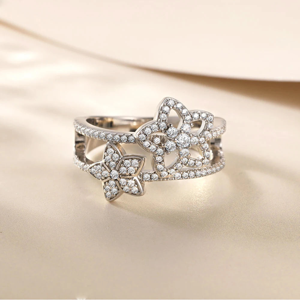 sterling silver jewelry - 925 Silver Rings SLZ0041R-weddding Rings-6 detail view