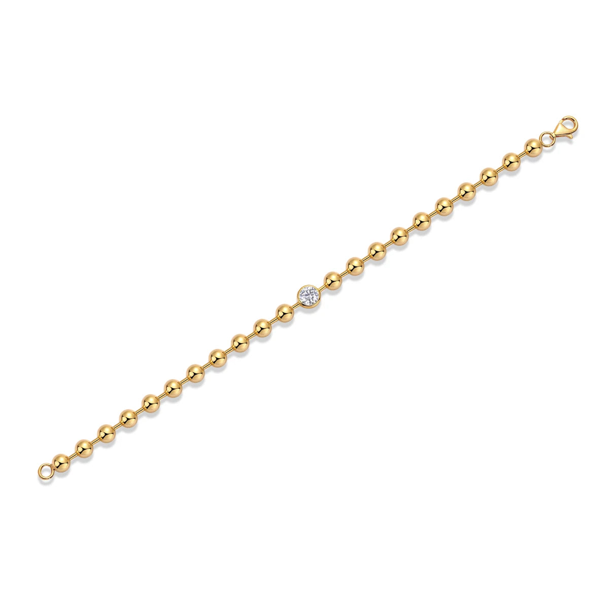 sterling silver jewelry - Silver Gold Bracelet Pendants SLM0026B-Gold-21cm open view