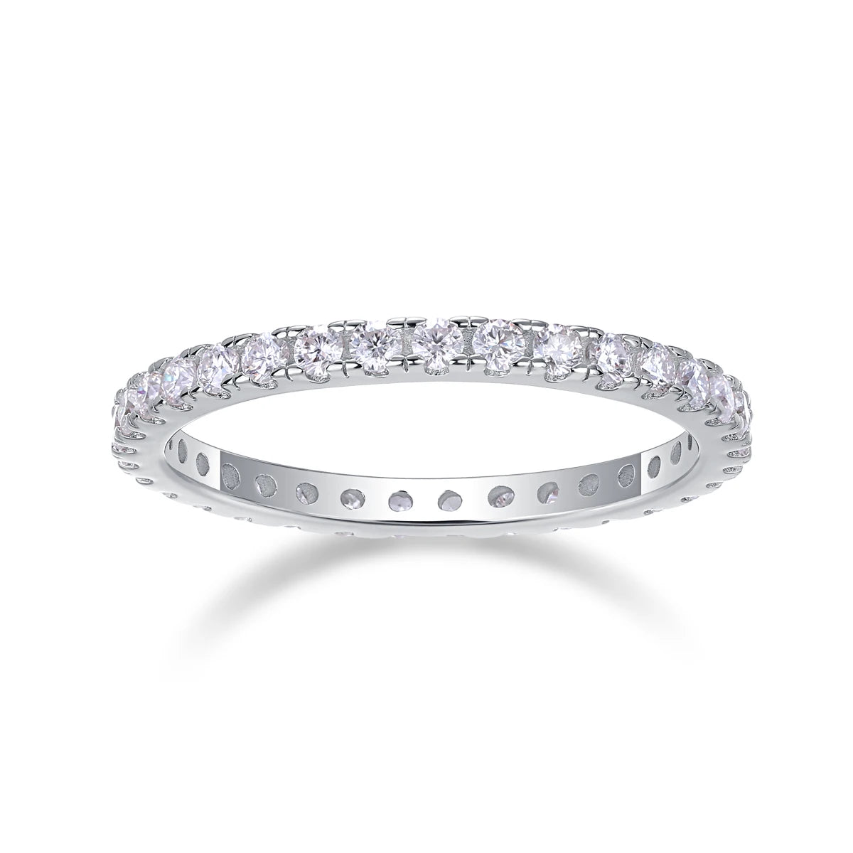 sterling silver jewelry - Silver Ring SLM0172R-White-6 front view
