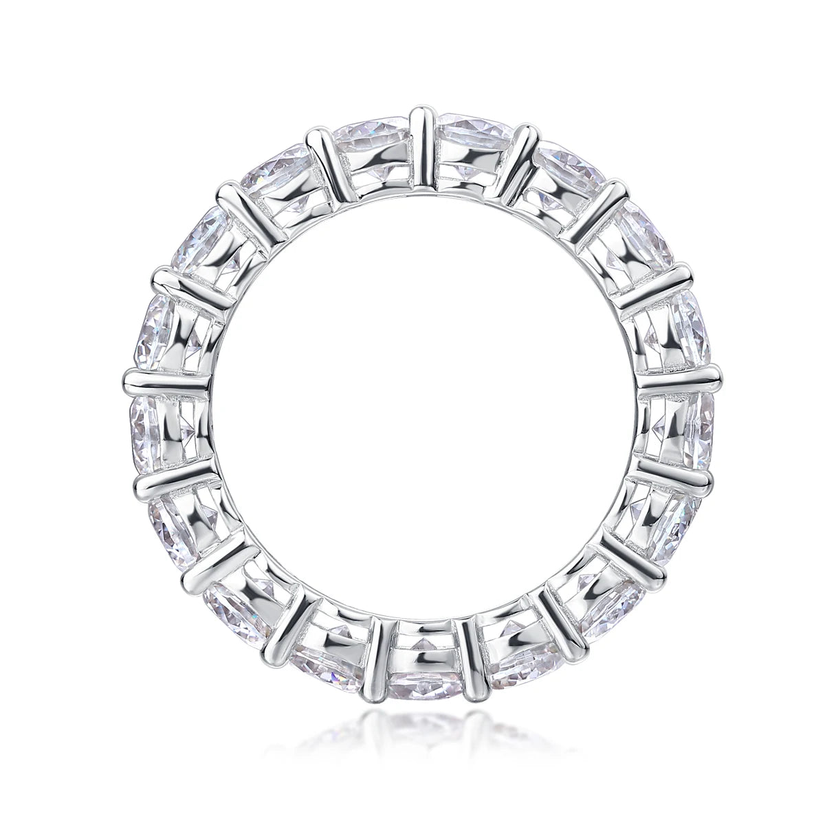 sterling silver jewelry - Silver Ring SLM0190R-White-6 open view