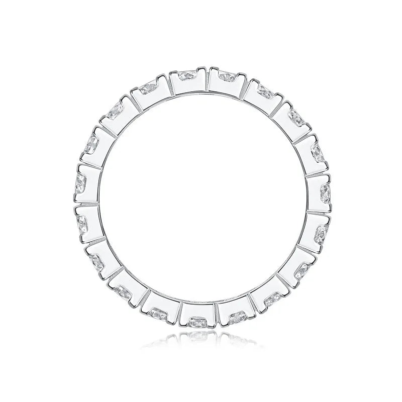 sterling silver jewelry - Silver Ring SLM0189R-White-6 open view