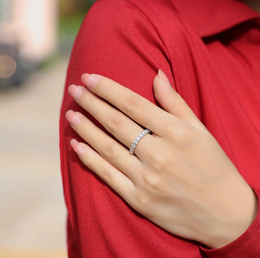 sterling silver jewelry - Silver Ring SLM0188R-White-6 product view 05