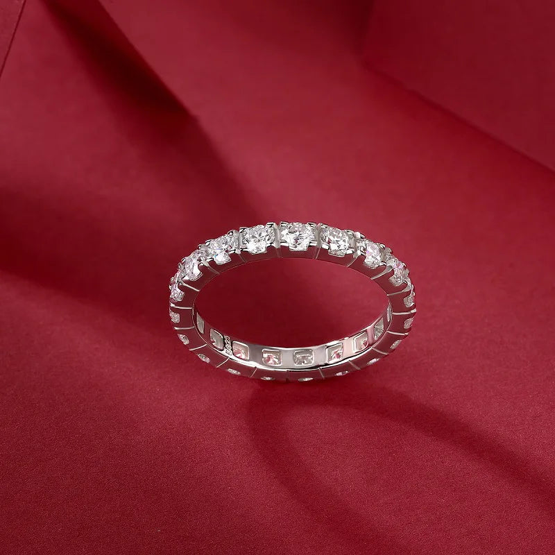 sterling silver jewelry - Silver Ring SLM0189R-White-6 side view