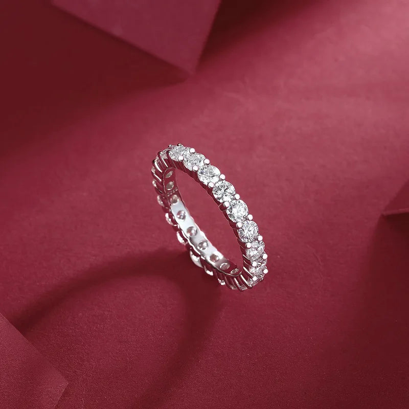 sterling silver jewelry - Silver Ring SLM0188R-White-6 side view