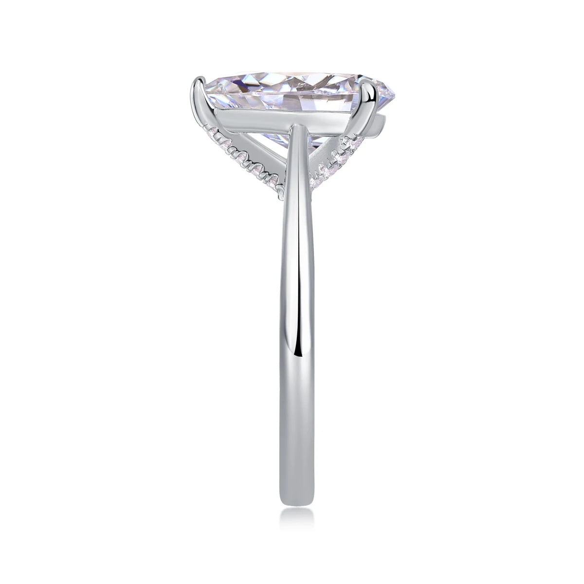 sterling silver jewelry - 12 Silver Ring SLM0173R-White-6 detail view
