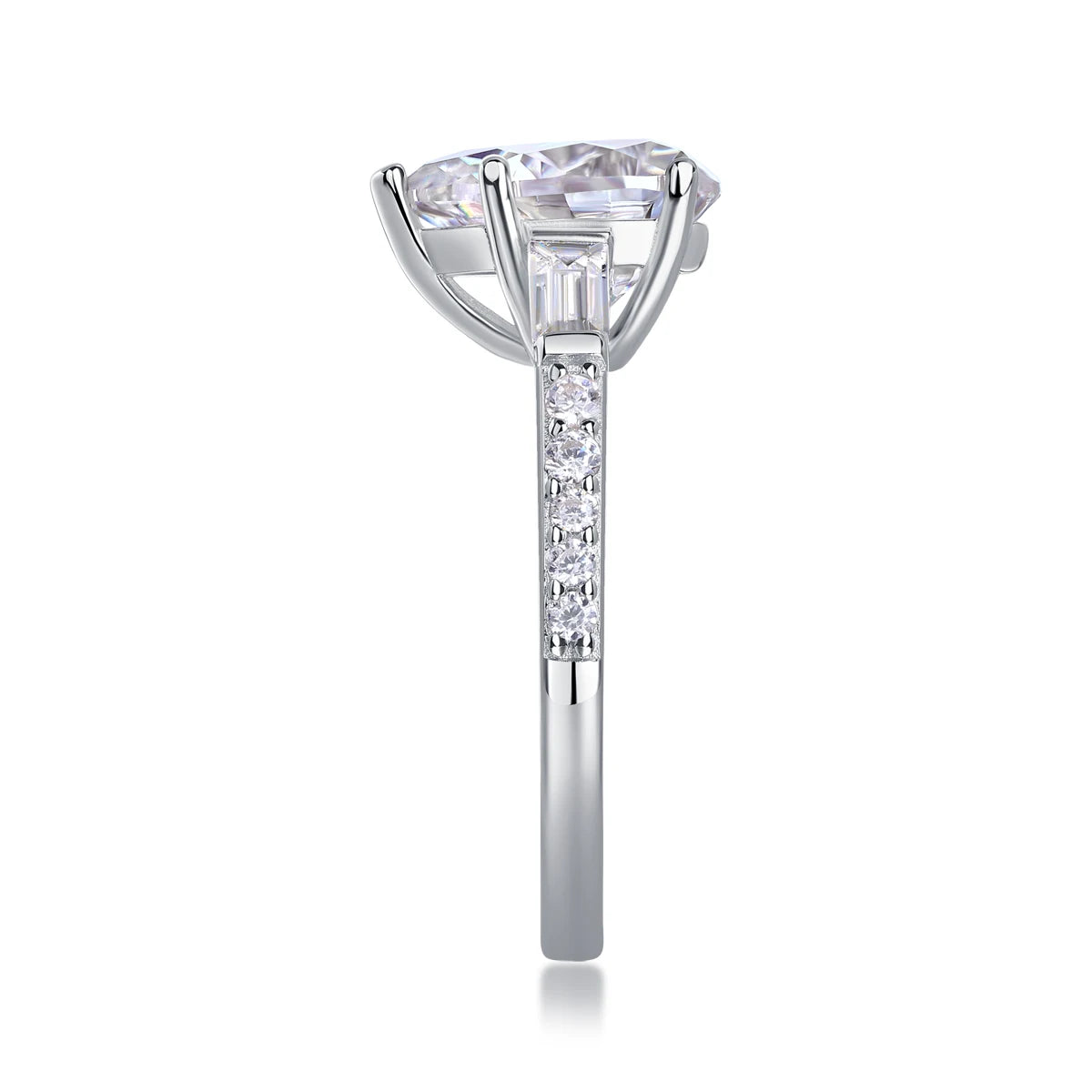 sterling silver jewelry - 13 Silver Ring SLM0171R-White-6 detail view
