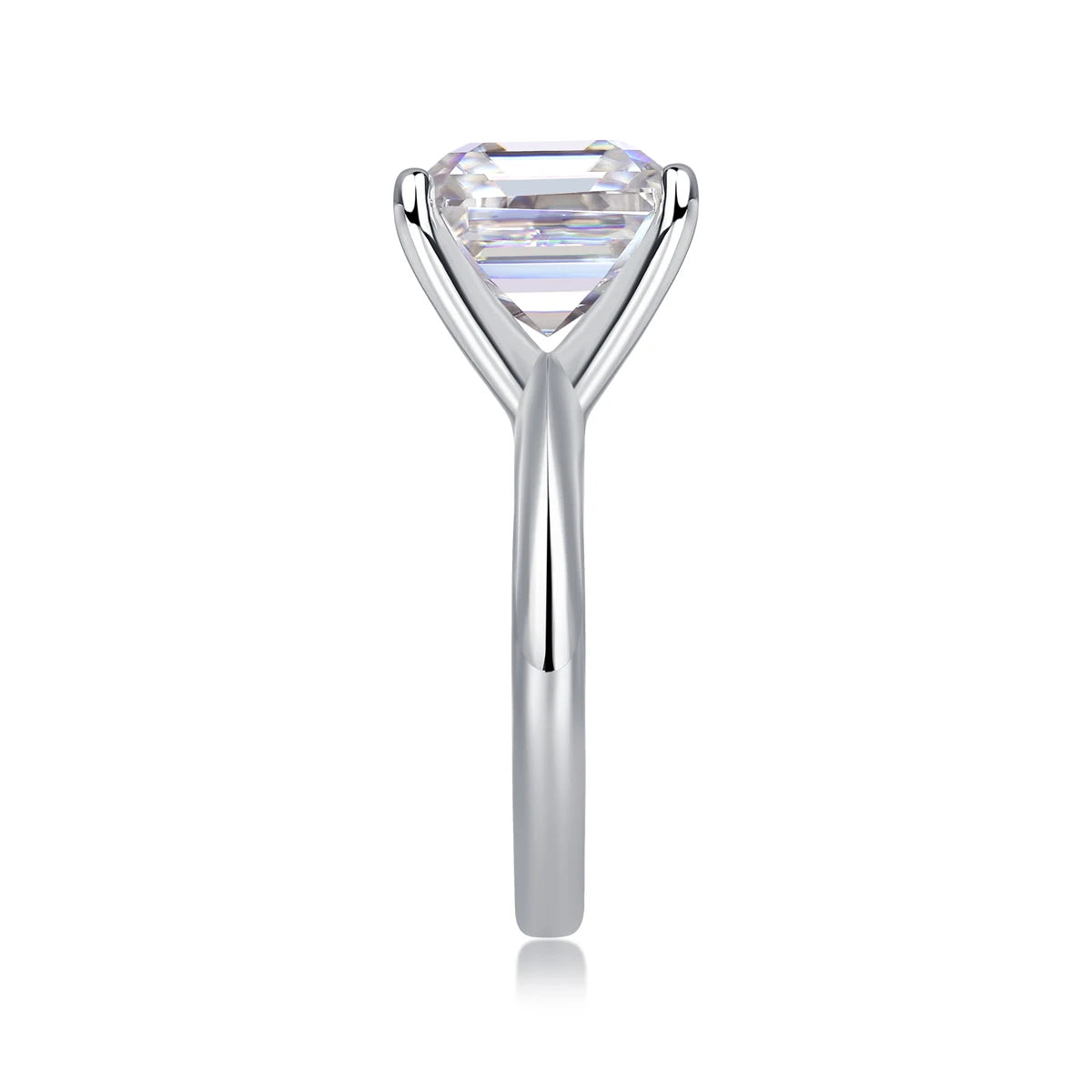 sterling silver jewelry - 17 Silver Ring SLM0167R-White-6 detail view