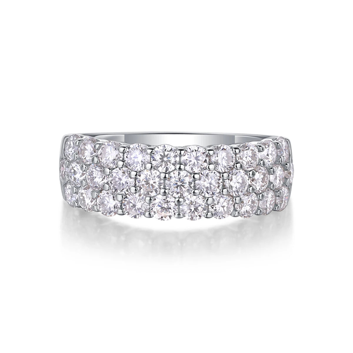 sterling silver jewelry - 18 Silver Ring SLM0166R-White-6 detail view