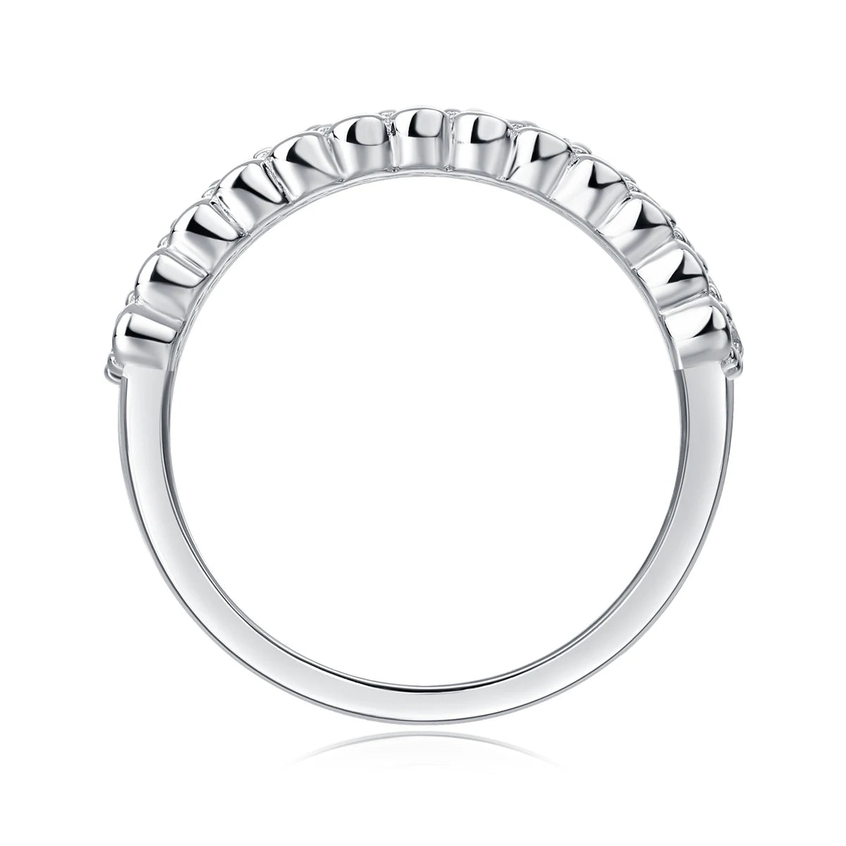 sterling silver jewelry - 28 Silver Ring SLM0156R-White-6 detail view