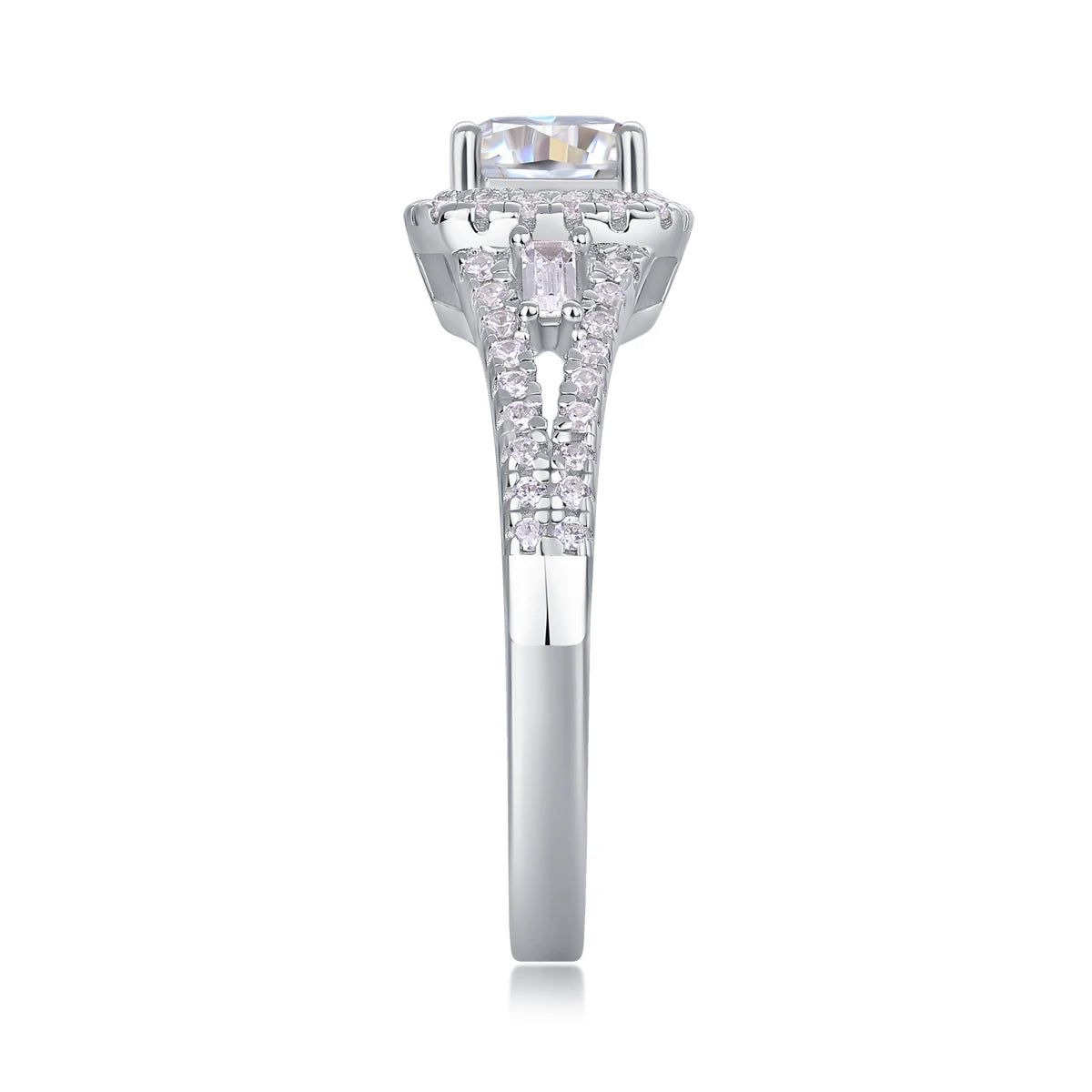 sterling silver jewelry - 31 Silver Ring SLM0153R-White-6 detail view