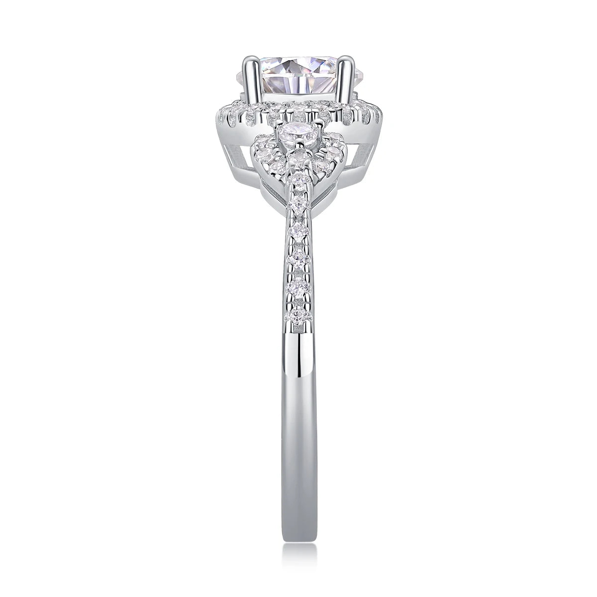 sterling silver jewelry - 32 Silver Ring SLM0152R-White-6 detail view