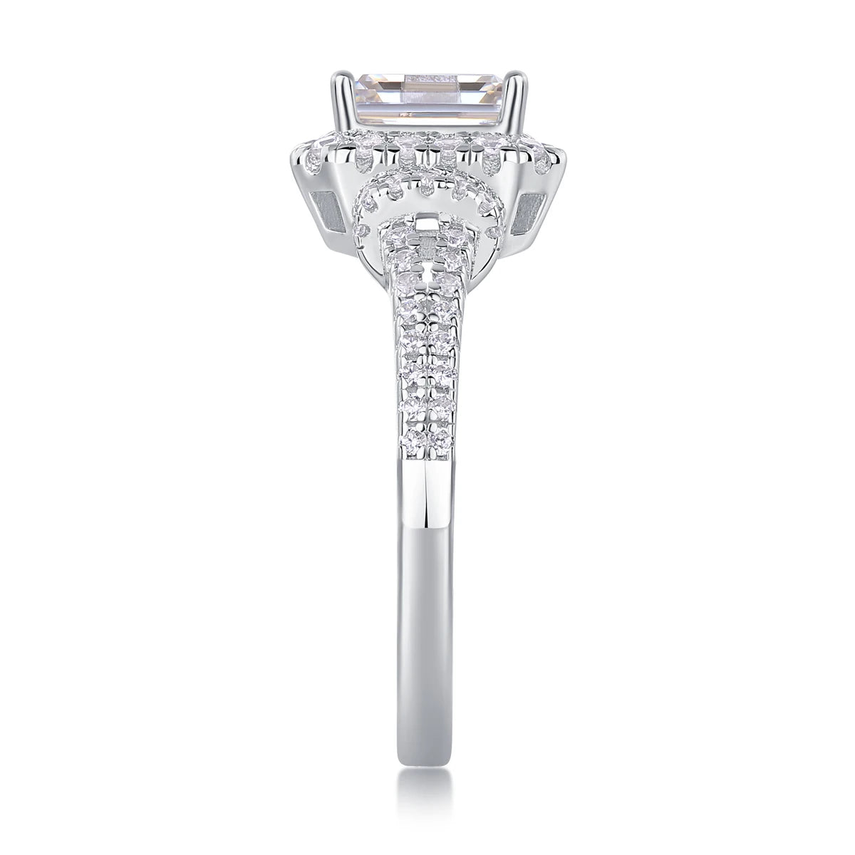 sterling silver jewelry - 34 Silver Ring SLM0150R-White-6 detail view